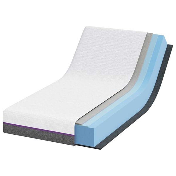 vidaXL Materac Biały i szary 80 x 160 cm Pianka z pamięcią