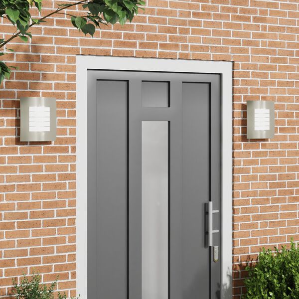 vidaXL Zewnętrzna lampa ścienna 2 pcs Srebrny 23.5 x 9 x 26 cm