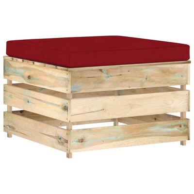 vidaXL Modułowy stołek z poduszką, impregnowane na zielono drewno