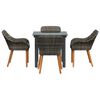 vidaXL Zestaw do jadalni w ogrodzie z poduszką 5 pcs Szary polirattan