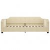 vidaXL Sofa z funkcją spania, kremowa, 100x200 cm, obita tkaniną