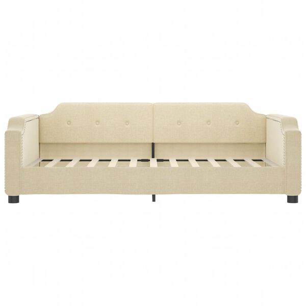 vidaXL Sofa z funkcją spania, kremowa, 100x200 cm, obita tkaniną