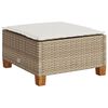 vidaXL Stołek ogrodowy z poduszką, beżowy, 63,5x56x32 cm, rattan PE
