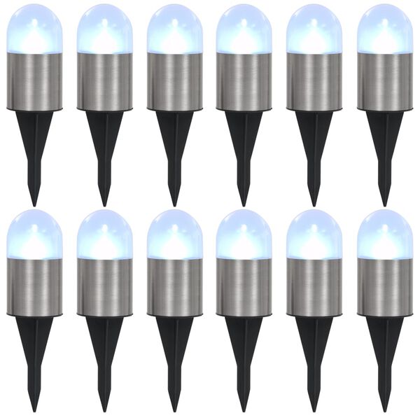 vidaXL Solarne lampy gruntowe, 12 szt., białe LED