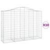 vidaXL Kosze gabionowe, 10 szt, 200x50x140/160cm, galwanizowane żelazo