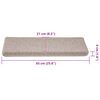 vidaXL Maty na schody 30 szt. 65x21x4 cm Taupe Rectangular Edge