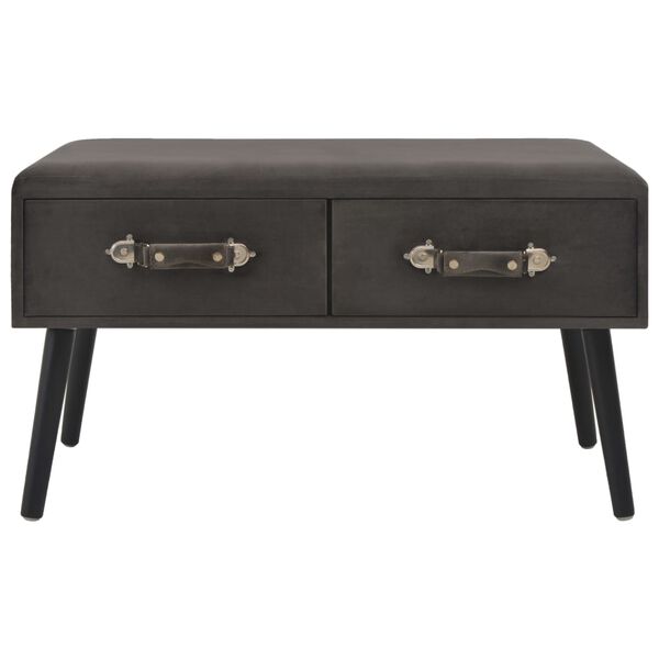 vidaXL Ławka z szufladami, 80 cm, szara, aksamit