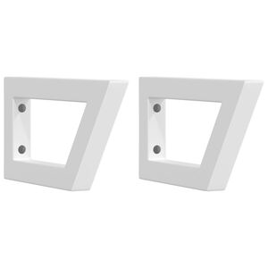 vidaXL Wsporniki do p&oacute;łki pod umywalkę, 2 szt., białe, trapezowe, stal