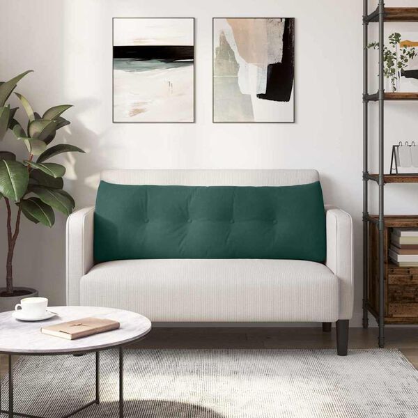 vidaXL Poduszka na plecy Ciemna zieleń 140 x 24 x 50 cm Aksamit