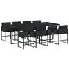 vidaXL 9-cz. zestaw mebli ogrodowych z poduszkami, czarny, rattan PE