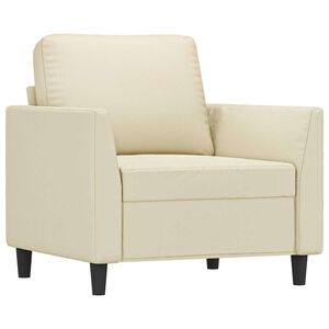 vidaXL Fotel, kremowy, 60 cm, obity sztuczną sk&oacute;rą