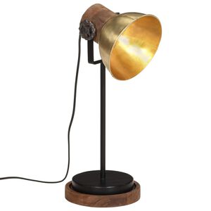 vidaXL Lampa stołowa, 25 W, antyczny mosiądz, 17x17x50 cm, E27