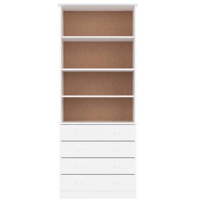 vidaXL Biblioteczka z szufladami ALTA, biała, 77x35x186,5 cm, sosna