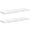 vidaXL Półki ścienne, 2 szt, wysoki połysk, białe, 80x23,5x3,8 cm, MDF