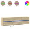 vidaXL Ścienna szafka pod TV, z LED, dąb sonoma, 180x31x45 cm