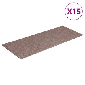 vidaXL Maty na schody samoprzylepne 15 szt. 60x25 cm Jasnobrązowe prostokątne