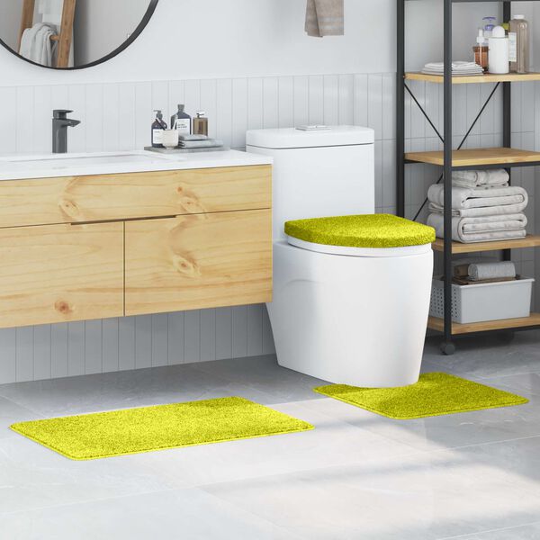 vidaXL Zestaw mat łazienkowych antypoślizgowych 3 pcs Zielony PP