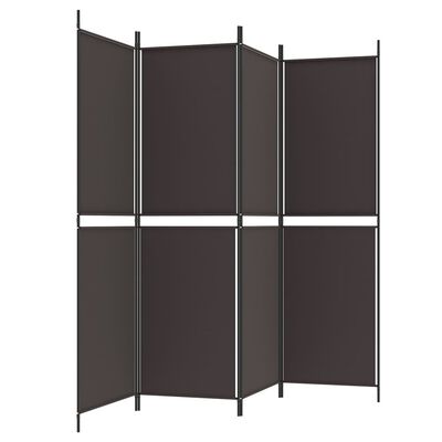 vidaXL Parawan 4-panelowy, brązowy, 200 x 180 cm, tkanina