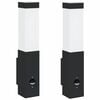 vidaXL Zewnętrzna lampa ścienna 2 pcs Czarny 10.5 x 6 x 33 cm