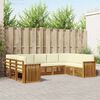 vidaXL Zestawy sof 9 pcs Naturalny i Kremowy Lite Drewno Akacji