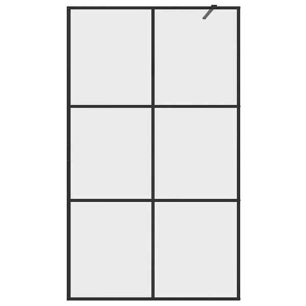 vidaXL Ścianka prysznicowa, przezroczyste szkło ESG, 115x195cm, czarna