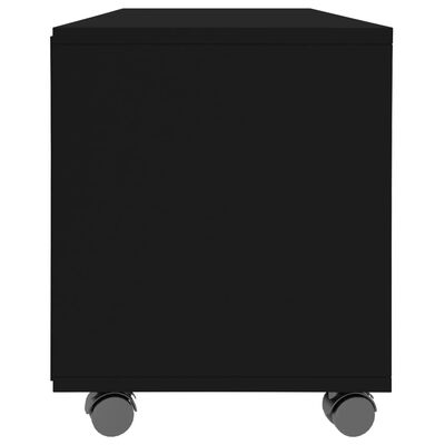 vidaXL Szafka pod TV, czarna, 90x35x35 cm, materiał drewnopochodny
