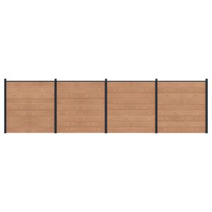 vidaXL Panel ogrodzeniowy 4 pcs WPC i aluminium brązowy