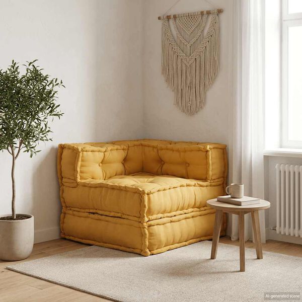 vidaXL Modułowa sofa, ż&oacute;łty, 70x70x54, tkanina