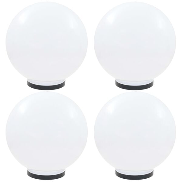 vidaXL Lampy ogrodowe LED, 4 szt., kuliste, 40 cm, PMMA