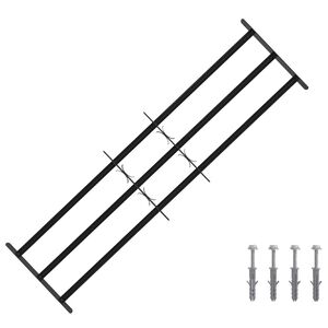 vidaXL Krata zabezpieczająca do okien z 3 poprzeczkami 3 pcs 93-174 cm