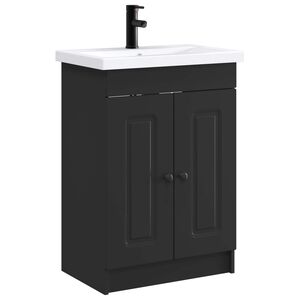 vidaXL Zestaw mebli łazienkowych Czarny 78,5 x 37,5 x 81 cm