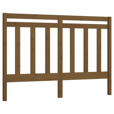 vidaXL Wezgłowie łóżka, brązowe, 126x4x100 cm, lite drewno sosnowe
