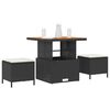 vidaXL Zestaw do jadalni w ogrodzie Czarny polirattan