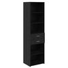vidaXL Highboard Czarny Dąb 50 x 42,5 x 185 cm Drewno inżynieryjne