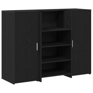 vidaXL Biurko recepcyjne czarny dąb 135x50x103,5 cm drewno klejone