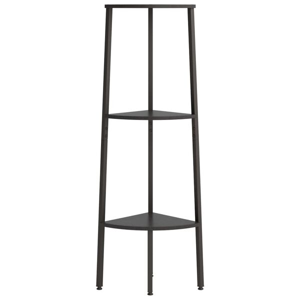 vidaXL Regał narożny, 3 półki, czarny, 45,5x31,5x120 cm