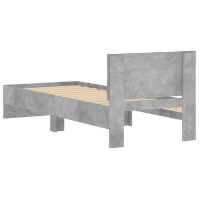 vidaXL Rama łóżka z wezgłowiem, szarość betonu, 75x190 cm