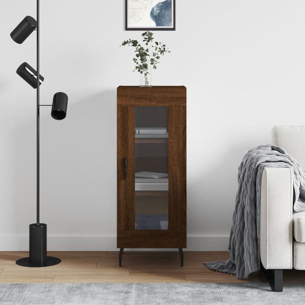 vidaXL Szafka, brązowy dąb, 34,5x34x90 cm, materiał drewnopochodny