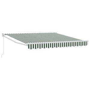 vidaXL Markiza wysuwana Zielony i Biały 300 x 250 x 165 cm