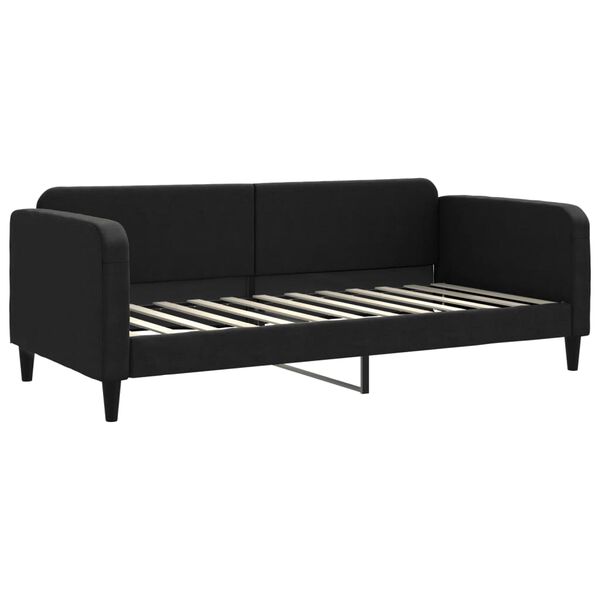 vidaXL Sofa z funkcją spania, czarna, 90x200 cm, obita tkaniną
