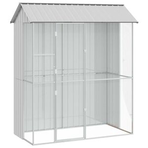 vidaXL Klatka dla ptak&oacute;w Szary 215 x 110 x 247 cm Stal Galwanizowana