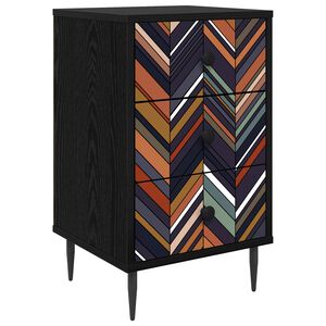 vidaXL Szafka Nocna OMMEN Czarny dąb 36 x 33 x 61 cm