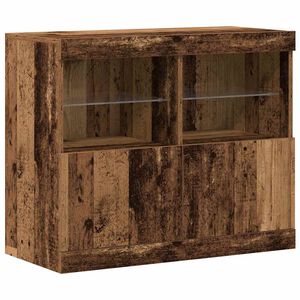 vidaXL Komoda LED Brązowy 81 x 37 x 66,5 cm Drewno inżynieryjne