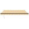 vidaXL Zwijana markiza, ż&oacute;łto-biała, 4x3 m, tkanina i aluminium