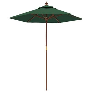 vidaXL Parasol ogrodowy na drewnianym słupku, zielony, 196x231 cm