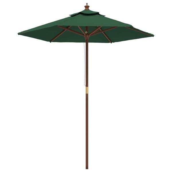 vidaXL Parasol ogrodowy na drewnianym słupku, zielony, 196x231 cm