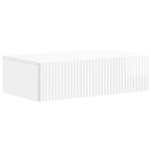 vidaXL Stolik boczny montowany na ścianie Biały wysoki połysk