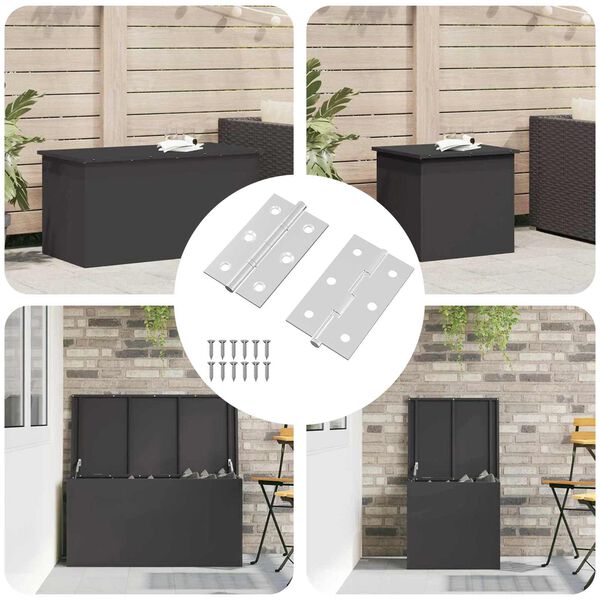 vidaXL Zawias Gładki 2 pcs Srebrny 58 x 35 x 1 mm Stal