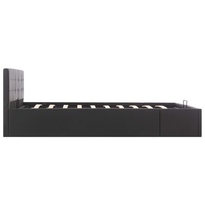 vidaXL Rama łóżka z podnośnikiem, czarna, sztuczna skóra, 160 x 200 cm