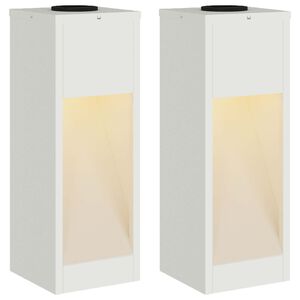 vidaXL Solarna Lampa LED na Ścieżkę 2 pcs Biały